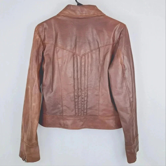 Moda International Vintage Brown Leather Jacket, Women's sz M - Picture 2 of 12